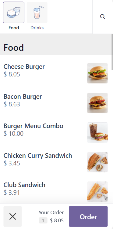 self-ordering kiosk Order food